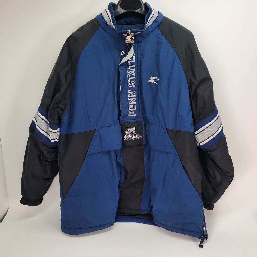 Vintage Starter‎ Penn State Nittany Lions Puffer Jacket Navy Blue Mens Large L